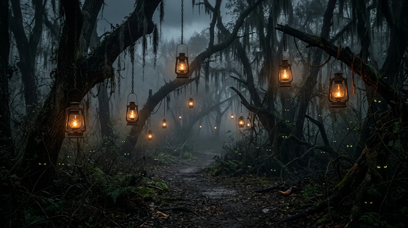 Build one or two themed scenes instead of many small ones inspiration for an outdoor Halloween yard.